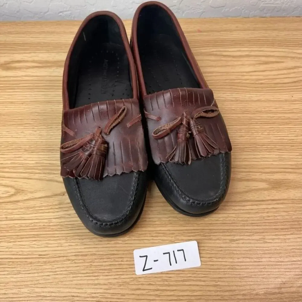 Johnston & Murphy Shoes Men 10 Leather Tassel Loafers Dress Shoe Two Tone